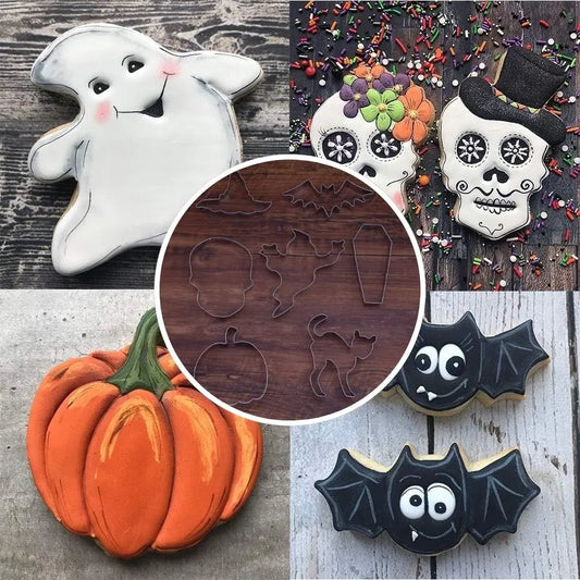 Halloween Cookie Cutters 7-Piece Set — Also for Pancakes, Cheese & Fruits