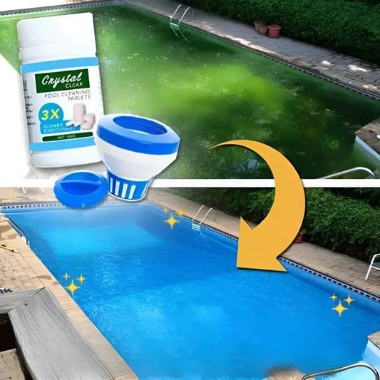 Fast-dissolving cleaning tablets for garden pools