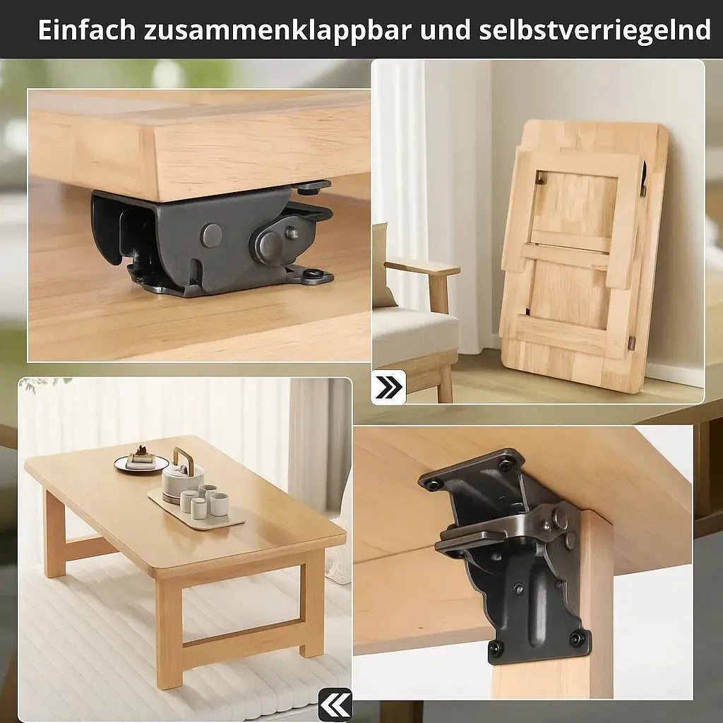 Klappbare Tischfüße - Verwandeln Sie jeden Tisch in ein platzsparendes Wunder (90° Automatische Verriegelung)