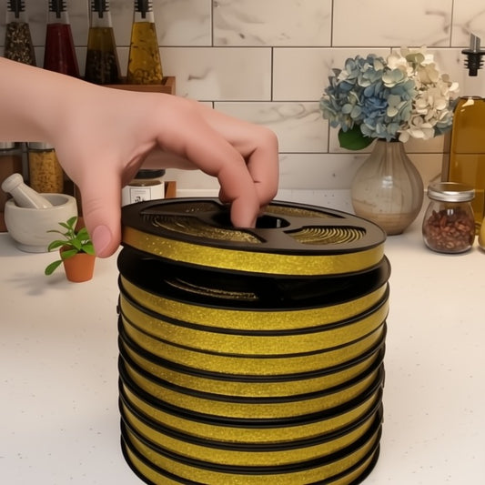 Self-adhesive ceramic tile gap tape for home and garden. Waterproof PVC seals grout lines to prevent mold and mildew in bathrooms and kitchens.