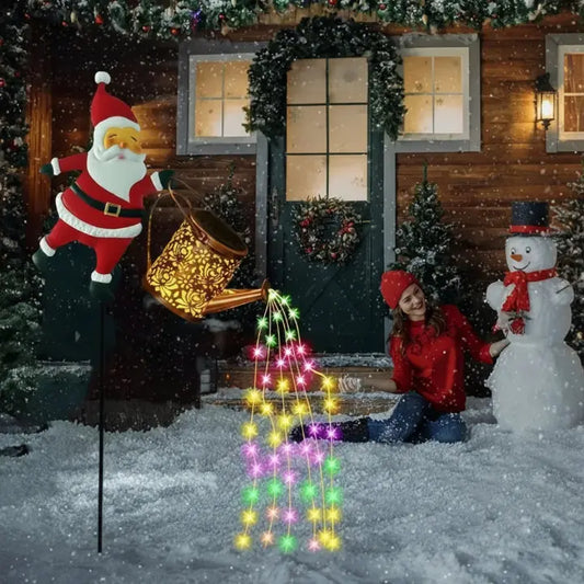 Solar Santa Watering Can – Festive Garden Light