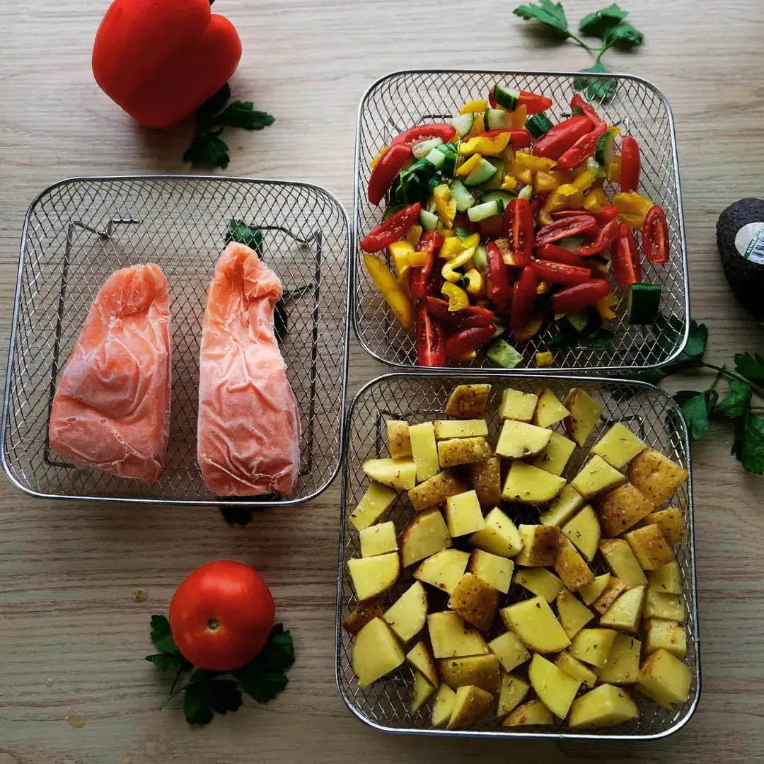 Stapelbare Heißluftfritteusen-Körbe