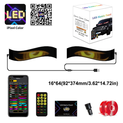 Animated LED Display Panel — App-Controlled Vehicle Windshield Sign (2 Pieces)