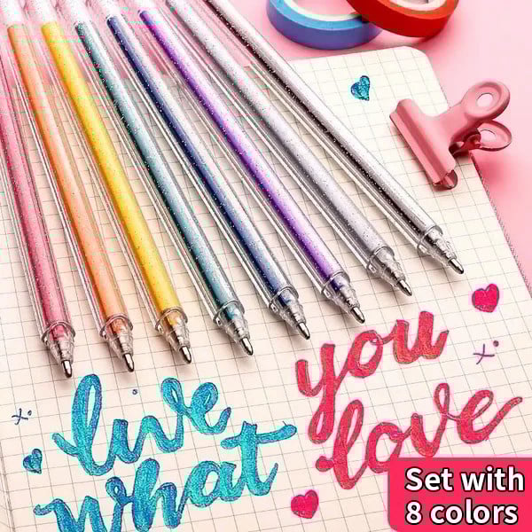Glitter Gel Pens — Creative Accents with Sparkling Shine