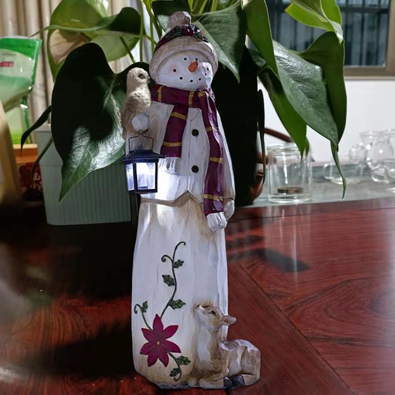 Decorative Snowman with Lantern — Warm Welcome in Wintertime