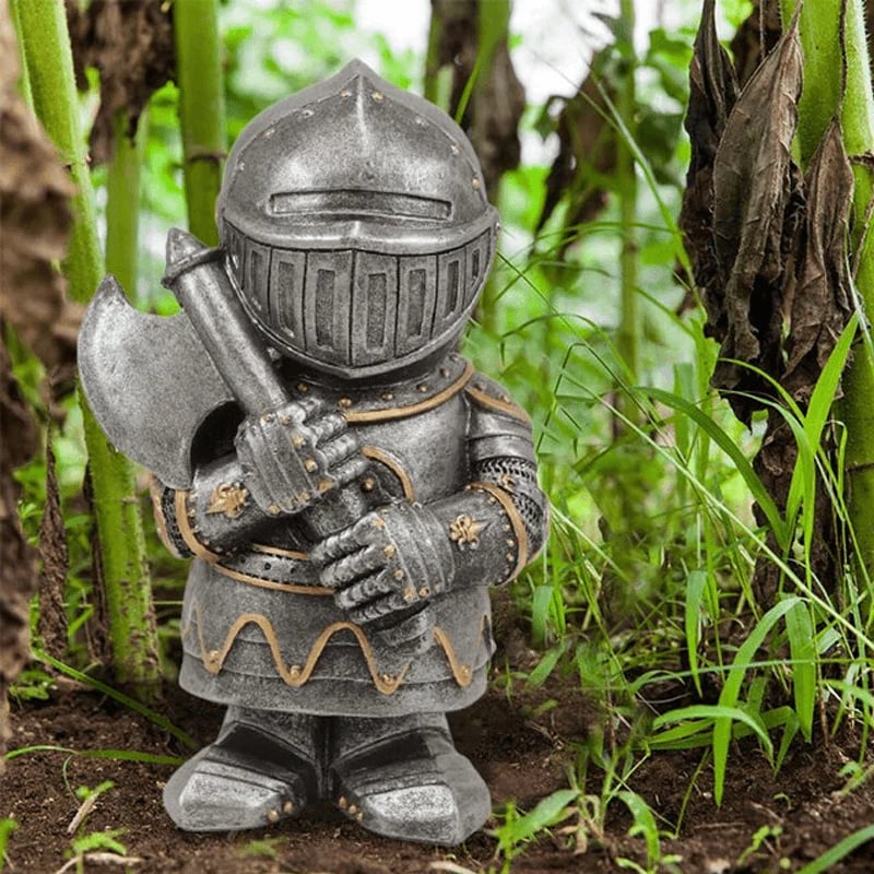 Medieval Garden Gnome Statue – Hand-Painted Resin Guardian Figure