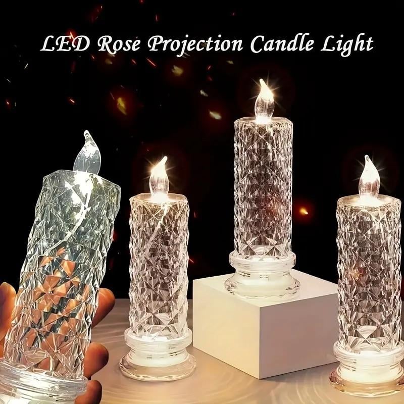 LED Crystal Candle Lights — Sparkling & Romantic Table Lighting Set of 4