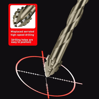 Serrated Drill Bit Set — Titanium Coated & Heat Resistant with 4-Flute Design, 6-Piece Set