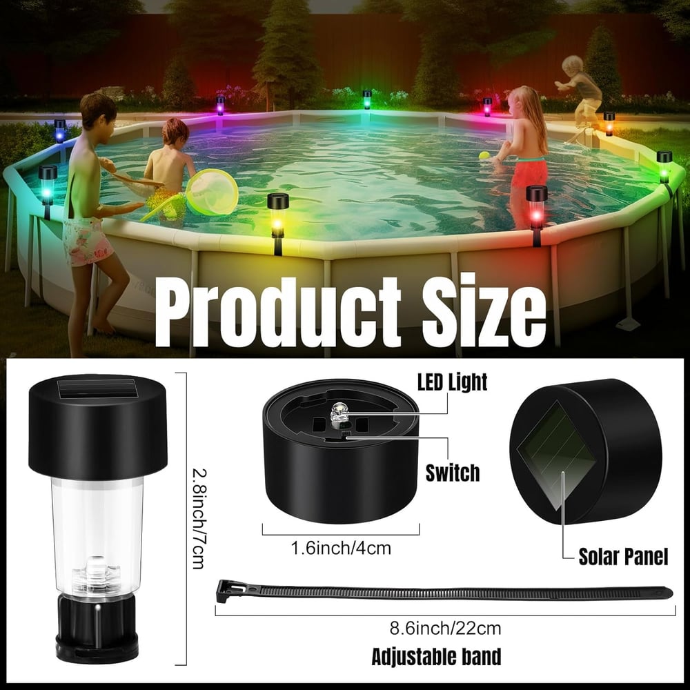 Solar Pool Lights — Warm Atmosphere and Increased Safety