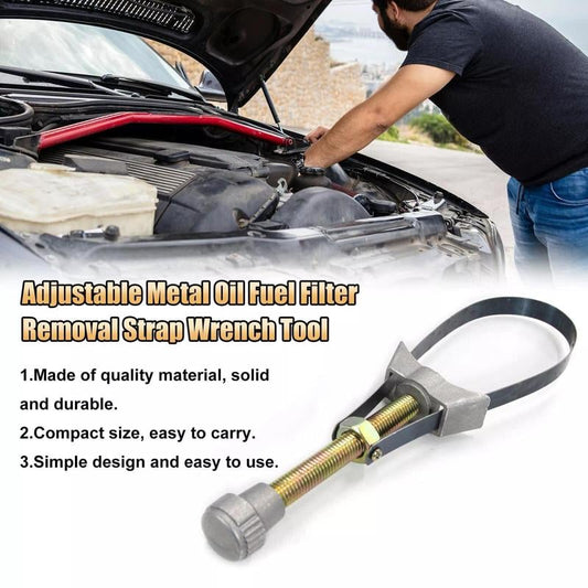 Adjustable Oil Filter Strap Wrench — Durable Tool for 2.4–4.7 inches  Filters