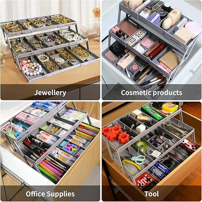 3-Tier Expandable Drawer Organizer — Fits Standard Drawers