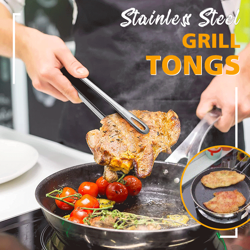 Stainless Steel Grill Tongs for Secure and Firm Grip