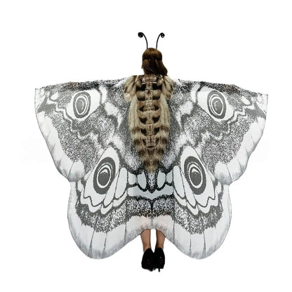 Grey Moth Wings Shawl – Elegance Stunning Cape