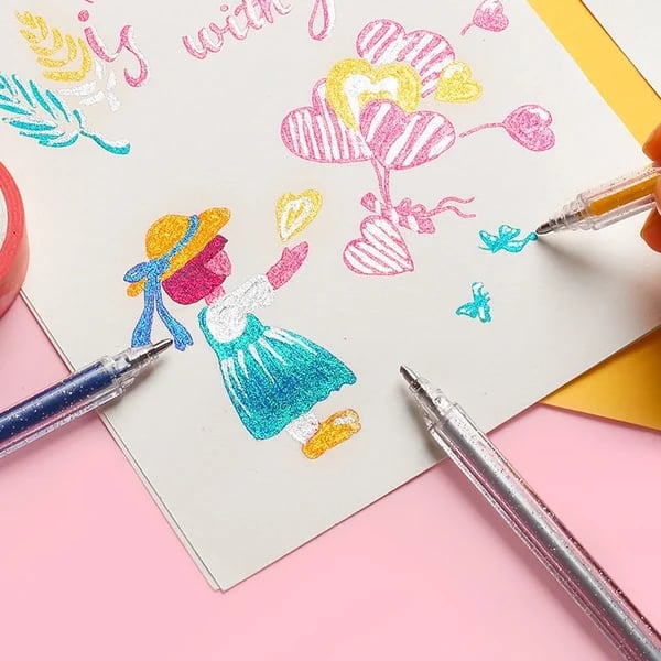 Glitter Gel Pens — Creative Accents with Sparkling Shine