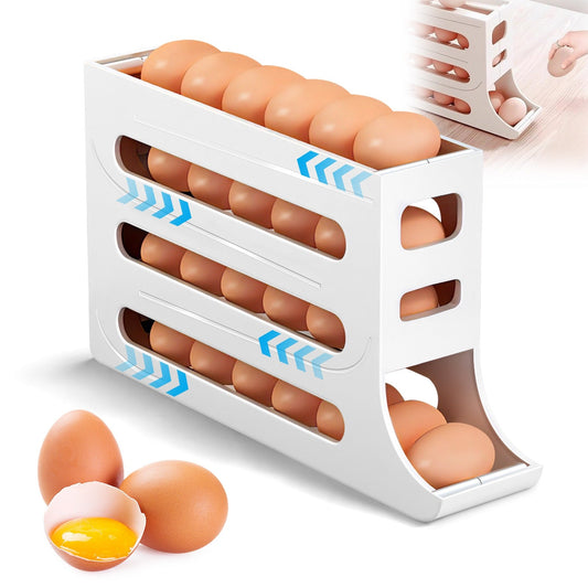 EggGlide™ — Pressure-Free 4-Tier Fridge Organizer