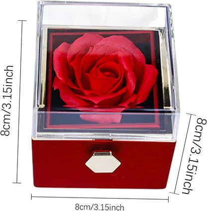 Rotating Rose Soap Jewelry Box — With Secret Compartment for Rings & Earrings