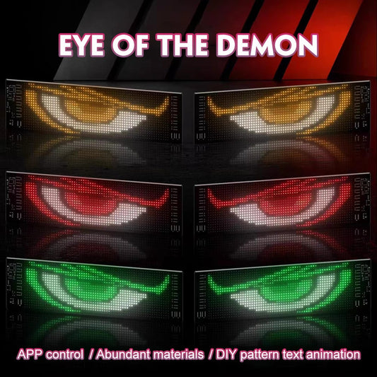 Animated LED Display Panel — App-Controlled Vehicle Windshield Sign (2 Pieces)