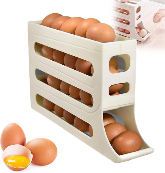 EggGlide™ — Pressure-Free 4-Tier Fridge Organizer