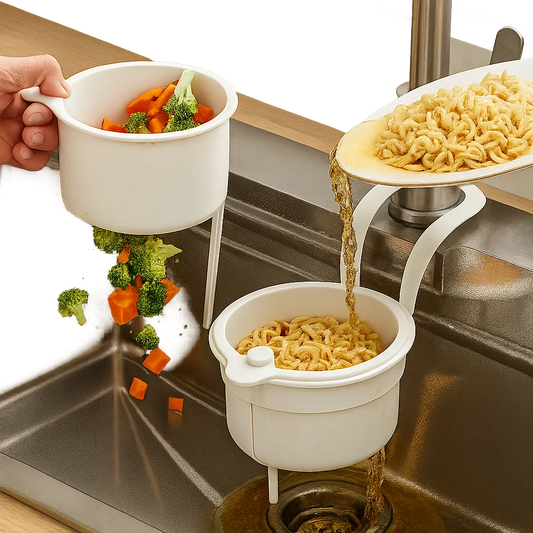 Sink Strainer Basket with Easy Drain & Dump
