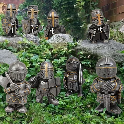 Medieval Garden Gnome Statue – Hand-Painted Resin Guardian Figure