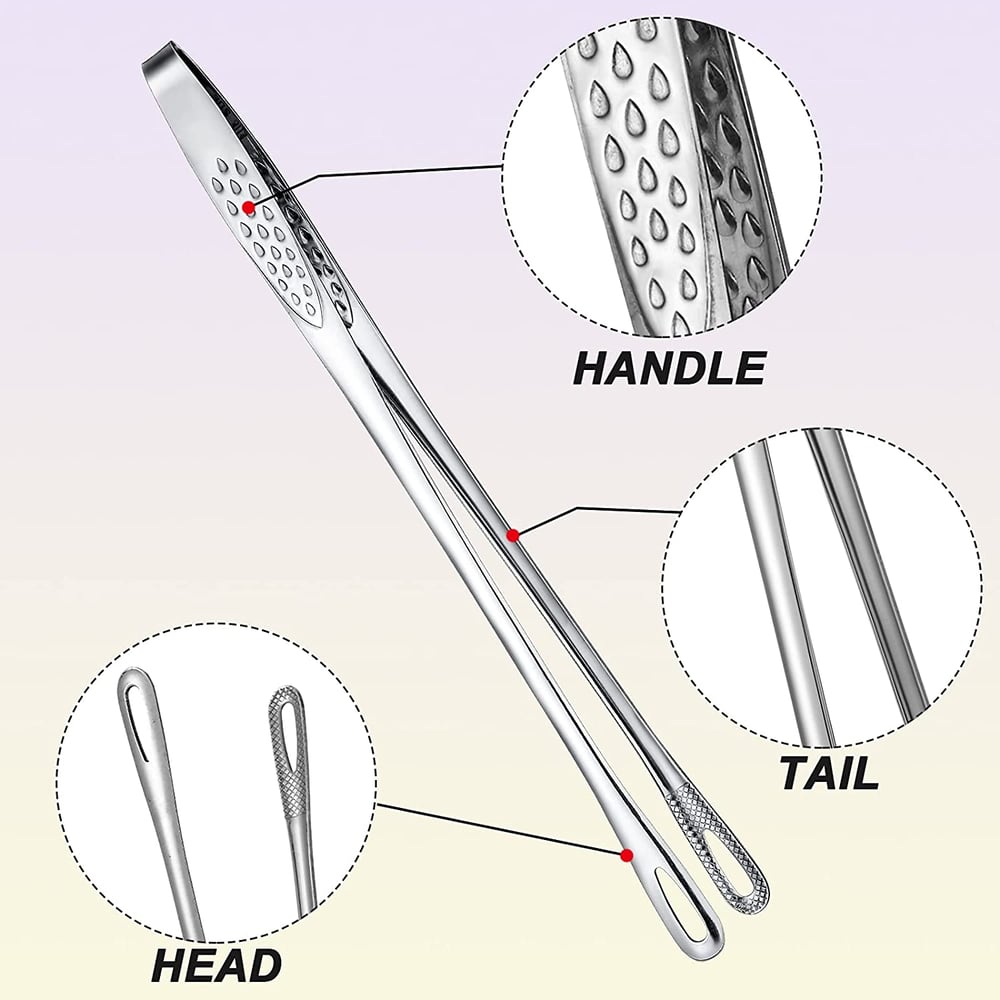 Stainless Steel Grill Tongs for Secure and Firm Grip