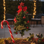 Solar mini Christmas tree lights for elegant, easy-to-install pathway and garden holiday decoration without any messy wires.