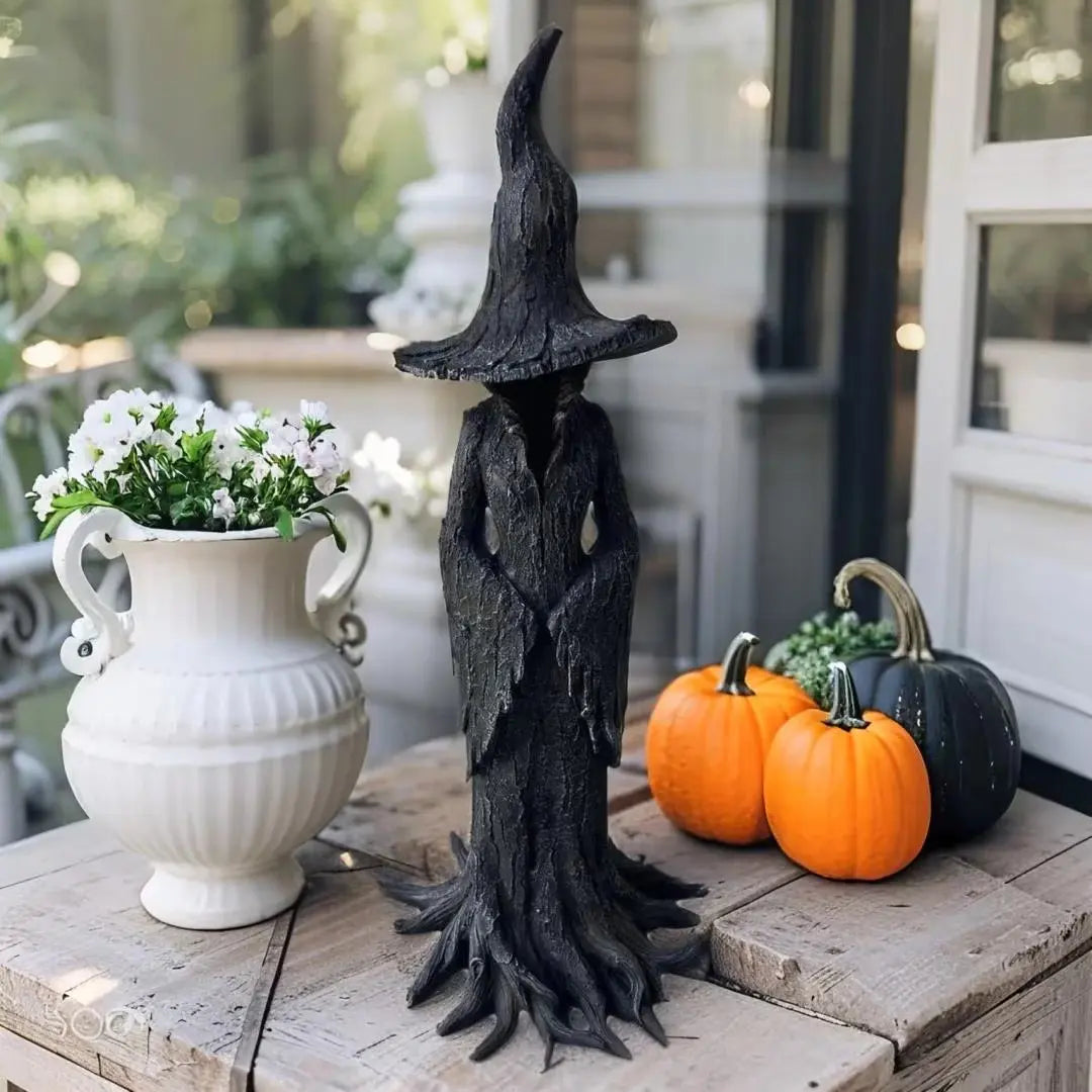 Handcrafted Garden Witch Figurine — Guardian Against Negative Energies
