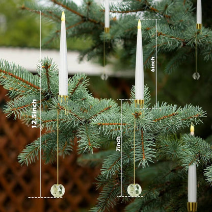 LED-Weihnachtsbaumkerzen mit Kristallkugelhaken – Flammenloser warmer Schein Mivoza Deutschland