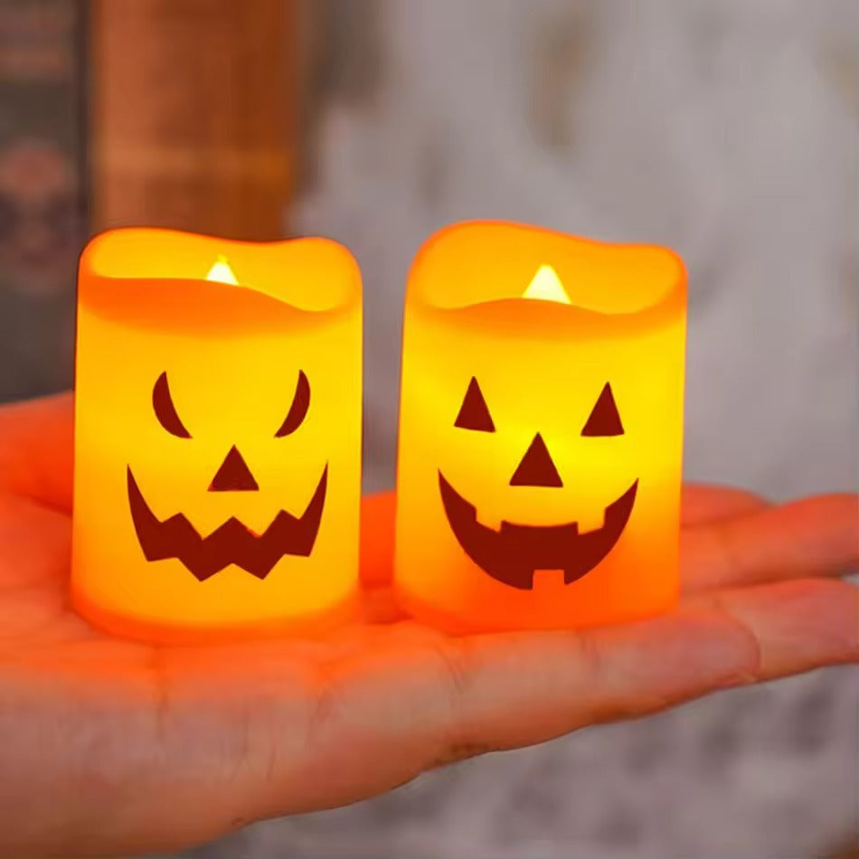 Spooky Face LED Candles — Candlelight Without Fire Hazard