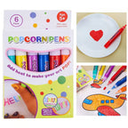 Magical Puffy Popcorn Pens — Creative 3D Painting Fun for Young & Old 6-Piece Set