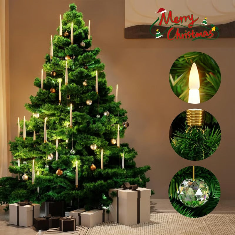 LED-Weihnachtsbaumkerzen mit Kristallkugelhaken – Flammenloser warmer Schein Mivoza Deutschland