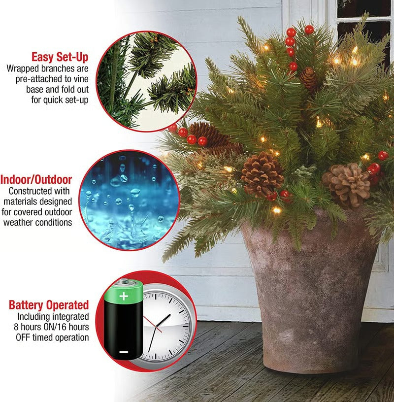 Pre-lit Artificial Christmas Tree Urn Filler Mivoza Deutschland