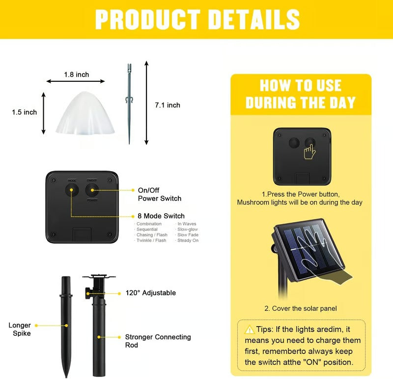Solar Small Mushroom Lamps Mivoza Deutschland