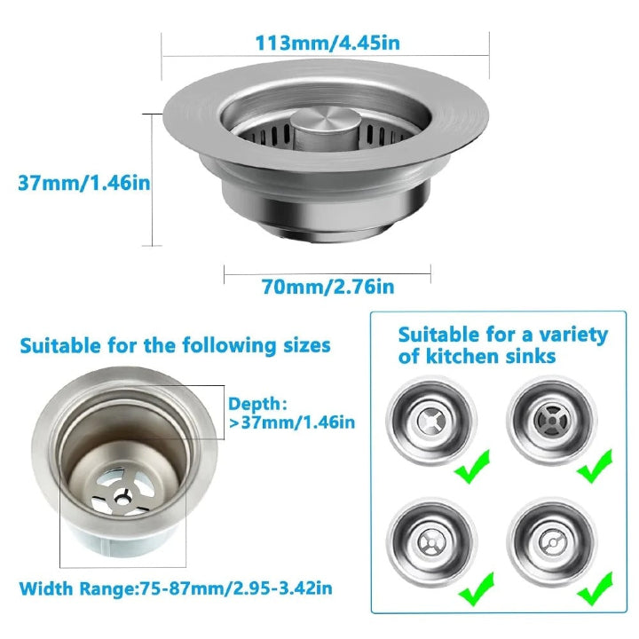 Sink Protector & Strainer — Efficient Against Backflow & Dirt Particles