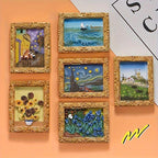 Van Gogh Refrigerator Magnets with 3D Art Details