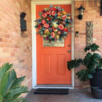 Autumn Wreath with Flowers & Pumpkin — Warms the Heart & Welcomes Guests