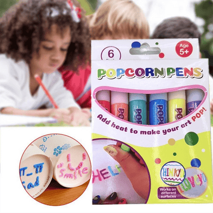 Magical Puffy Popcorn Pens — Creative 3D Painting Fun for Young & Old 6-Piece Set