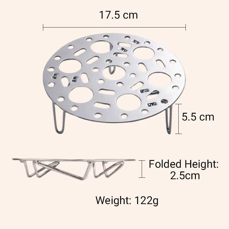 Silver Stainless Steel Steamer Rack with Stand for Cooking Mivoza Deutschland