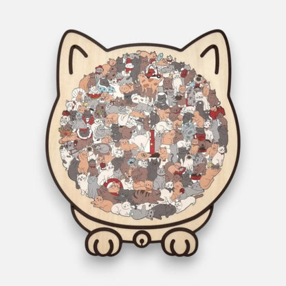 Morandi Cat Wooden Puzzle – Relax & Unwind