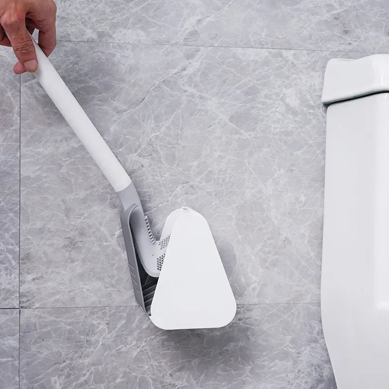 Hygienic silicone toilet brush