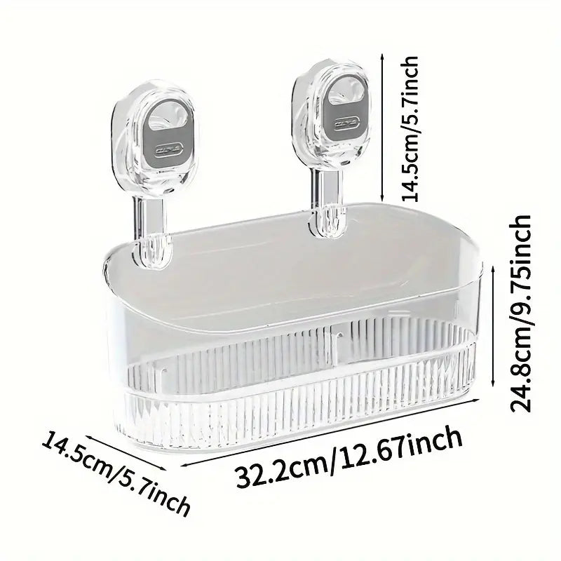 Drill-free suction cup storage box with large capacity