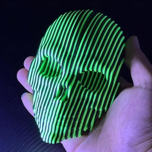 Halloween 3D Printed Luminous Quantum Skull Halloween Decor, Glow in The Dark Quantum Skeleton Head, Spooky Light Up Gift for Horror Fans, Gothic Table Decoration Mivoza Deutschland
