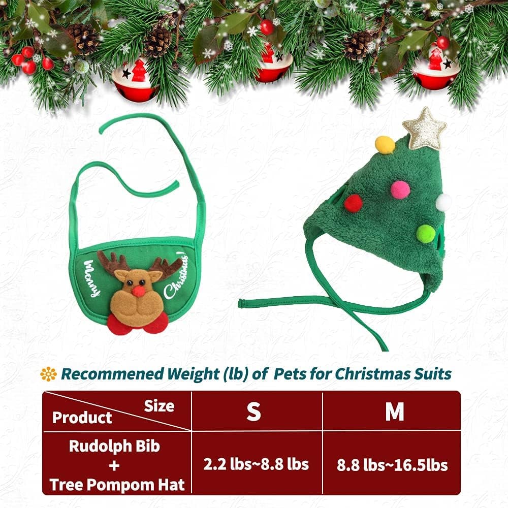 Christmas Tree Pom-Pom Hat — Transforms Your Pet into a Holiday Icon