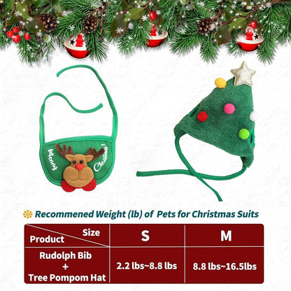 Christmas Tree Pom-Pom Hat — Transforms Your Pet into a Holiday Icon
