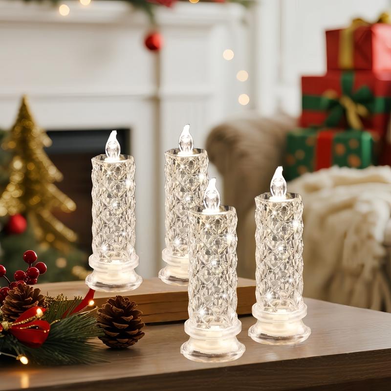 LED Crystal Candle Lights — Sparkling & Romantic Table Lighting Set of 4