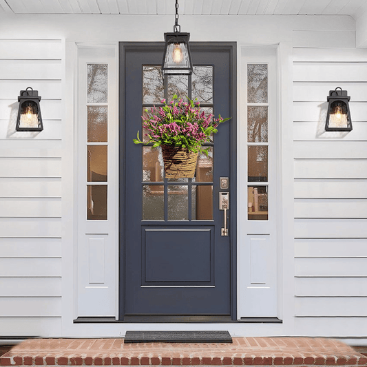 Hydrangea Rattan Basket – Cream-Colored Flower Door Decoration for Hanging