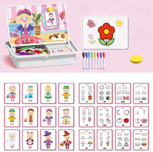 Magnetic Puzzles Face Dress Up Travel Game Double Side Preschool Educational Learning Toy for Kids Mivoza Deutschland