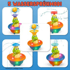 LED Bath Fountain "Crocodile" – With Replaceable Attachments & Light Effect