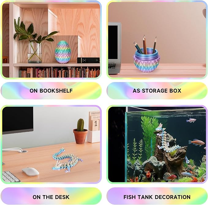 3D-Printed Dragon Egg Toy with Movable Dragon