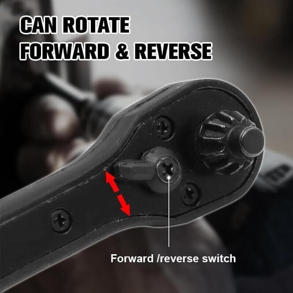 2-in-1 Drill Chuck Ratchet – Ratchet Wrench Made of Steel with Non-Slip Grip